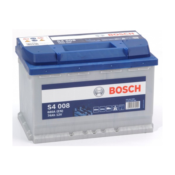 Μπαταρία Αυτοκινήτου BOSCH S4008 74AH 680A 278mm x 175mm x 190mm Μπαταρία Αυτοκινήτου BOSCH S4008 74AH 680A 278mm x 175mm x 190mm
