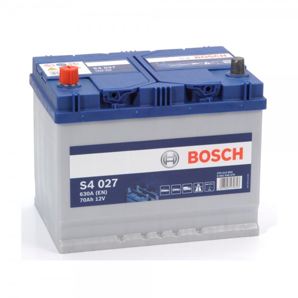 Μπαταρία Αυτοκινήτου BOSCH S4027 70AH 630A 261mm x 175mm x 220mm