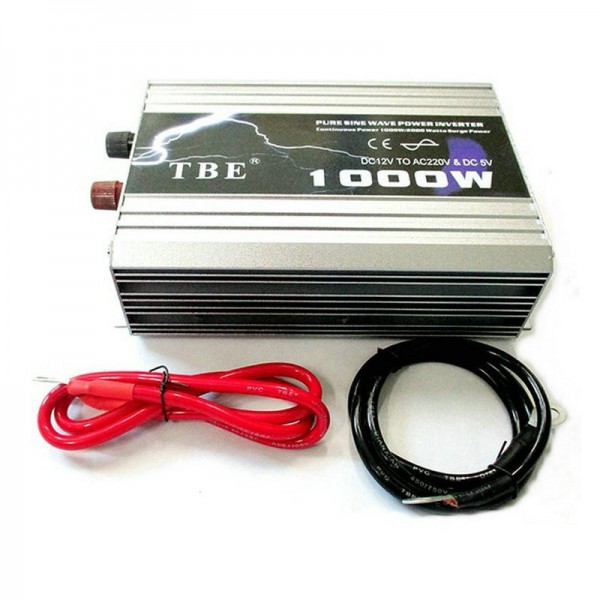 Inverter Καθαρού ημιτόνου DC 12V σε AC 220V με USB TBE 1000W