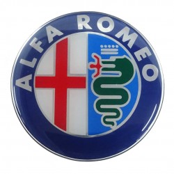 ALFA ROMEO ΑΥΤΟΚΟΛΛΗΤΟ ΣΗΜΑ ΚΑΠΩ / ΠΟΡΤ ΜΠΑΓΚΑΖ 7,4cm ΜΠΛΕ/ΧΡΩΜΙΟ ΜΕ ΕΠΙΚΑΛΥΨΗ ΕΠΟΞΕΙΔΙΚΗΣ ΡΥΤΙΝΗΣ (