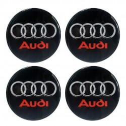 AUDI ΑΥΤΟΚΟΛΛΗΤΑ ΖΑΝΤΩΝ 7,2 cm ΜΑΥΡΟ/ΓΚΡΙ/ΚΟΚΚΙΝΟ LOGO ΟΛΟΓΡΑΦΩΣ ΜΕ ΕΠΙΚΑΛΥΨΗ ΣΜΑΛΤΟΥ - 4 ΤΕΜ.