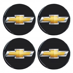 CHEVROLET ΑΥΤΟΚΟΛΛΗΤΑ ΖΑΝΤΩΝ 7,2 cm ΜΑΥΡΟ/ΧΡΥΣΟ/ΓΚΡΙ ΜΕ ΕΠΙΚΑΛΥΨΗ ΣΜΑΛΤΟΥ - 4 ΤΕΜ.