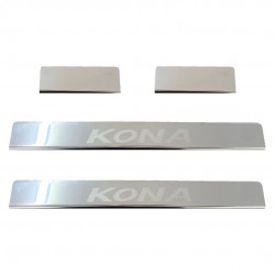 HYUNDAI KONA 5D 2017+ ΜΑΡΣΠΙΕ ΕΣΩΤΕΡΙΚΑ INOX (ΑΥΤΟΚΟΛΛΗΤΑ) - 4 ΤΕΜ.