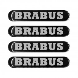 BRABUS ΑΥΤΟΚΟΛΛΗΤΑ 7,5 Χ 1,4 cm ΜΑΥΡΟ/ΧΡΩΜΙΟ ΜΕ ΕΠΙΚΑΛΥΨΗ ΣΜΑΛΤΟΥ - 4 ΤΕΜ.