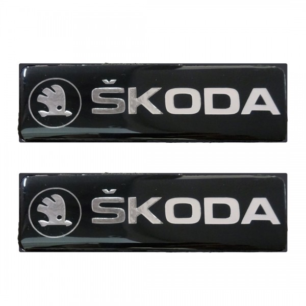 SKODA ΣΗΜΑΤΑ ΒΙΔΩΤΑ 10 Χ 3 cm ΕΠΟΞΕΙΔΙΚΗΣ ΡΥΤΙΝΗΣ (ΥΓΡΟ ΓΥΑΛΙ) ΣΕ ΜΑΥΡΟ/ΧΡΩΜΙΟ ΓΙΑ ΠΑΤΑΚΙΑ - 2 ΤΕΜ.