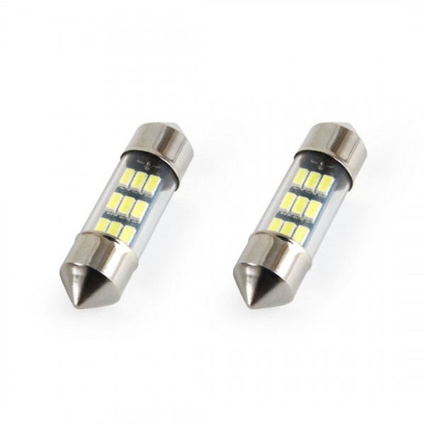 ΛΑΜΠΑΚΙΑ ΠΛΑΦΟΝΙΕΡΑΣ C5W 12V 0,4W 31mm LED 9xSMD 3014 ΛΕΥΚΟ 5600K AMIO – 2 ΤΕΜ.