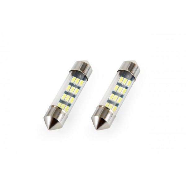 Amio - Λαμπάκια Πλαφονιέρας Standard Festoon τύπου C5W τάση λειτουργίας 12V απόδοσης 0.5W μήκος 36mm χρώμα λευκό για Επιβατικά Αυτοκίνητα - 2 τεμ. (01090/AM)