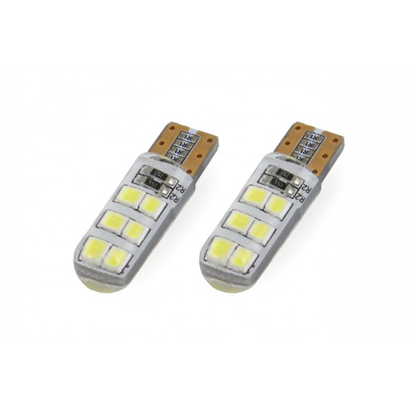 Amio - Λαμπάκια LED Standard Silica 12SMD τύπου T10 τάση λειτουργίας 12V απόδοσης 1.5W χρώμα λευκό για Επιβατικά Αυτοκίνητα - 2 τεμ. (01095/AM)