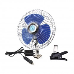 Amio - Ανεμιστήρας Μεταλλικός με φις αναπτήρα και στήριξη με βάση και μανταλάκι τάση λειτουργίας 12V διάσταση 6 ίντσες για Επιβατικά Αυτοκίνητα - 1 τεμ. (01104/AM)