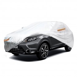 Amio - Κουκούλα Αυτοκινήτου Cotton 120g με φερμουάρ διάσταση 510 x 185 x 150 cm χρώμα ασημί μέγεθος SUV/Van X-Large για Επιβατικά Αυτοκίνητα - 1 τεμ. (01114/AM)