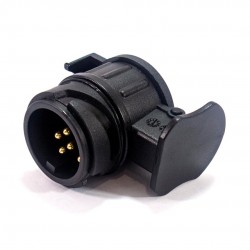 Amio - Αντάπτορας κοτσαδόρου τύπου φις για τρέιλερ 13/7 επαφών, ανθεκτικός σε εξωτερικές συνθήκες και εύκολος στην εγκατάσταση, κατάλληλος για σύνδεση φωτισμού ρυμουλκούμενου και προστασία ηλεκτρολογικού κυκλώματος – για αυτοκίνητα – 1 τεμ. (01253/AM)