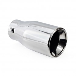 Amio - Άκρο Εξάτμισης MT-018 Στρογγυλό Inox για Απολήξεις 50-65mm από Ανοξείδωτο Χάλυβα για Βελτίωση Εμφάνισης και Ήχου Αυτοκινήτου - 1 τεμ. (01318/AM)