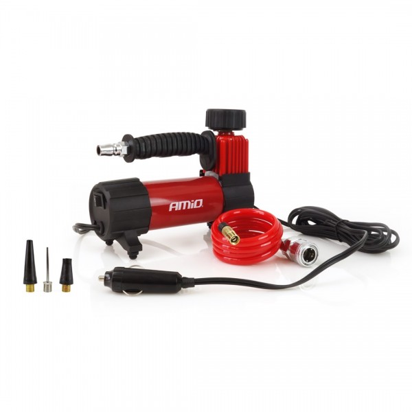 Amio - ΚΟΜΠΡΕΣΕΡ ΑΕΡΑ ΕΛΑΣΤΙΚΩΝ ΜΕΤΑΛΛΙΚΟ ACOMP-05 12V 100psi 7bar 28l/min ΜΕ ΦΙΣ ΑΝΑΠΤΗΡΑ ΚΑΙΚΑΛΩΔΙΟ 300cm - 1 ΤΕΜ. (02179/AM)