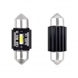 Amio - ΛΑΜΠΑΚΙΑ ΠΛΑΦΟΝΙΕΡΑΣ 31mm 12/24V 3,1W 5600K 1LED ULTRA BRIGHT CAN-BUS FESTOON (ΛΕΥΚΟ) - 2 ΤΕΜ. (02441/AM)