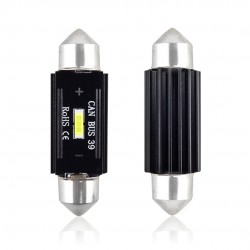 Amio - ΛΑΜΠΑΚΙΑ ΠΛΑΦΟΝΙΕΡΑΣ 39mm 12/24V 3,1W 5600K 1LED ULTRA BRIGHT CAN-BUS FESTOON (ΛΕΥΚΟ) - 2 ΤΕΜ. (02443/AM)