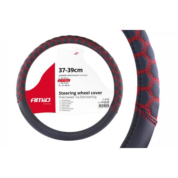 Amio - ΚΑΛΥΜΜΑ ΤΙΜΟΝΙΟΥ 37/39CM SWC-23 ΜΑΥΡΟ/ΚΟΚΚΙΝΟ - 1 τεμ. (02560/AM)