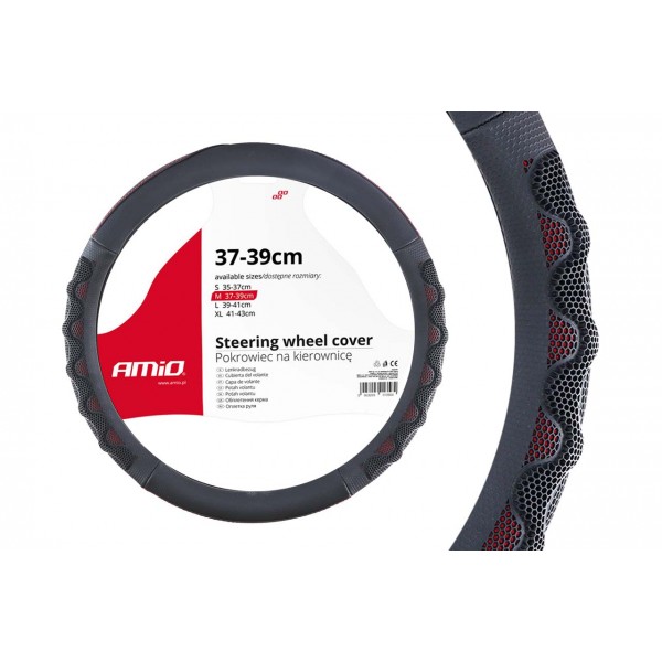 Amio - ΚΑΛΥΜΜΑ ΤΙΜΟΝΙΟΥ 37/39CM SWC-25 ΜΑΥΡΟ/ΚΟΚΚΙΝΟ - 1 τεμ. (02562/AM)