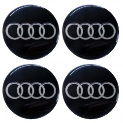 AUDI ΑΥΤΟΚΟΛΛΗΤΑ ΣΗΜΑΤΑ ΖΑΝΤΩΝ 5,5 cm ΜΑΥΡΟ/ΧΡΩΜΙΟ ΜΕ ΕΠΙΚΑΛΥΨΗ ΣΜΑΛΤΟΥ - 4 ΤΕΜ.