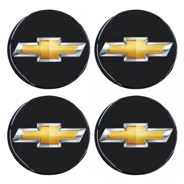 CHEVROLET ΑΥΤΟΚΟΛΛΗΤΑ ΣΗΜΑΤΑ ΖΑΝΤΩΝ 5 cm ΜΑΥΡΟ/ΚΙΤΡΙΝΟ/ΧΡΩΜΙΟ ΜΕ ΕΠΙΚΑΛΥΨΗ ΣΜΑΛΤΟΥ - 4 ΤΕΜ.