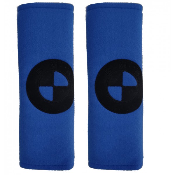 BMW ΜΑΞΙΛΑΡΑΚΙΑ ΓΙΑ ΖΩΝΗ ΑΣΦΑΛΕΙΑΣ 21 X 7,5 cm ΣΕ ΜΠΛΕ ΧΡΩΜΑ ΜΕ ΜΑΥΡΟ LOGO - 2 ΤΕΜ.