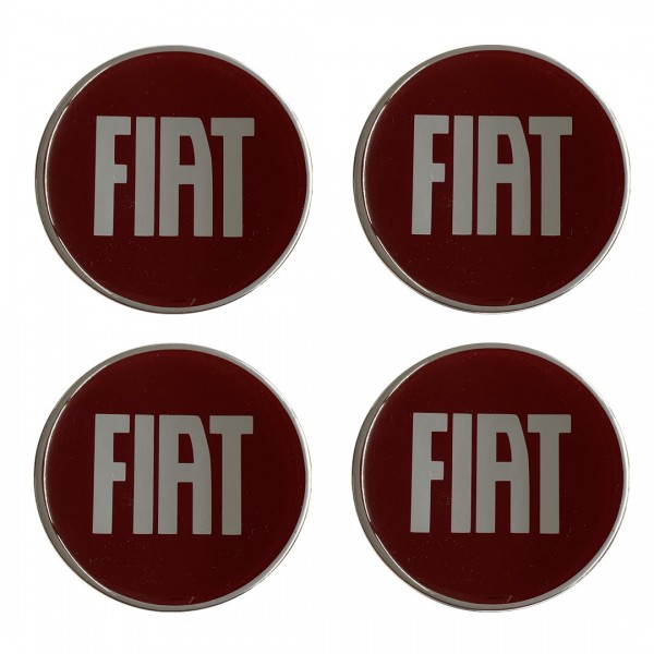 FIAT ΑΥΤΟΚΟΛΛΗΤΑ ΣΗΜΑΤΑ ΖΑΝΤΩΝ 7,2 cm ΜΠΟΡΝΤΩ/ΧΡΩΜΙΟ ΜΕ ΕΠΙΚΑΛΥΨΗ ΕΠΟΞΕΙΔΙΚΗΣ ΡΥΤΙΝΗΣ (ΥΓΡΟ ΓΥΑΛΙ) - 4 ΤΕΜ.