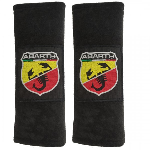 ABARTH ΜΑΞΙΛΑΡΑΚΙΑ ΓΙΑ ΖΩΝΗ ΑΣΦΑΛΕΙΑΣ 21 X 7,5 cm ΣΕ ΜΑΥΡΟ ΧΡΩΜΑ ΜΕ ΑΣΠΡΟ/ΚΟΚΚΙΝΟ/ΚΙΤΡΙΝΟ/ΠΡΑΣΙΝΟ LOGO - 2 ΤΕΜ.