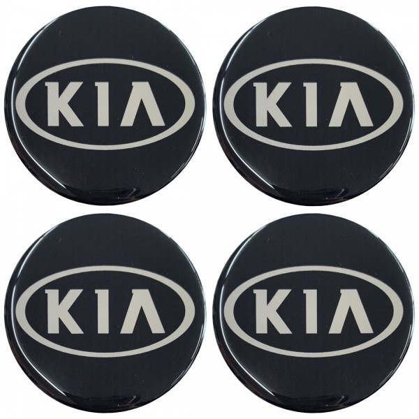 KIA ΑΥΤΟΚΟΛΛΗΤΑ ΖΑΝΤΩΝ 7,2cm ΜΑΥΡΟ/ΧΡΩΜΙΟ ΜΕ ΕΠΙΚΑΛΥΨΗ ΣΜΑΛΤΟΥ - 4 ΤΕΜ.