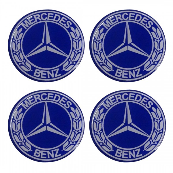 MERCEDES ΑΥΤΟΚΟΛΛΗΤΑ ΣΗΜΑΤΑ ΖΑΝΤΩΝ 6 cm ΜΠΛΕ/ΛΕΥΚΟ ΜΕ ΕΠΙΚΑΛΥΨΗ ΣΜΑΛΤΟΥ - 4 ΤΕΜ.