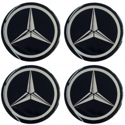 MERCEDES ΑΥΤΟΚΟΛΛΗΤΑ ΖΑΝΤΩΝ 6,7cm ΜΑΥΡΟ/ΧΡΩΜΙΟ ΜΕ ΕΠΙΚΑΛΥΨΗ ΣΜΑΛΤΟΥ - 4 ΤΕΜ.