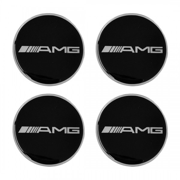 AMG (MERCEDES) ΑΥΤΟΚΟΛΛΗΤΑ ΣΗΜΑΤΑ ΖΑΝΤΩΝ 6 cm ΜΑΥΡΟ/ΧΡΩΜΙΟ ΜΕ ΕΠΙΚΑΛΥΨΗ ΣΜΑΛΤΟΥ - 4 ΤΕΜ.
