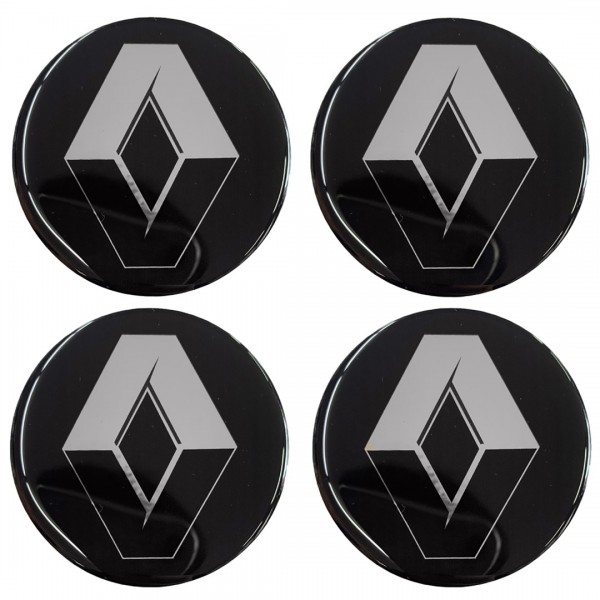 RENAULT ΑΥΤΟΚΟΛΛΗΤΑ ΣΗΜΑΤΑ ΖΑΝΤΩΝ 5,5 cm ΜΑΥΡΟ/ΧΡΩΜΙΟ ΜΕ ΕΠΙΚΑΛΥΨΗ ΣΜΑΛΤΟΥ - 4 ΤΕΜ.