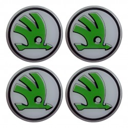 SKODA ΑΥΤΟΚΟΛΛΗΤΑ ΣΗΜΑΤΑ ΖΑΝΤΩΝ 6 cm ΛΕΥΚΟ/ΠΡΑΣΙΝΟ ΜΕ ΕΠΙΚΑΛΥΨΗ ΣΜΑΛΤΟΥ - 4 ΤΕΜ.