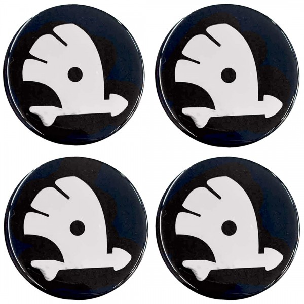 SKODA ΑΥΤΟΚΟΛΛΗΤΑ ΖΑΝΤΩΝ 9cm ΜΑΥΡΟ/ΧΡΩΜΙΟ ΜΕ ΕΠΙΚΑΛΥΨΗ ΣΜΑΛΤΟΥ - 4 ΤΕΜ.