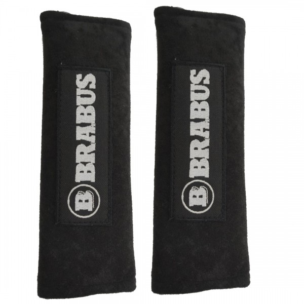 BRABUS ΜΑΞΙΛΑΡΑΚΙΑ ΓΙΑ ΖΩΝΗ ΑΣΦΑΛΕΙΑΣ 21 X 7,5 cm ΣΕ ΜΑΥΡΟ ΧΡΩΜΑ ΜΕ ΛΕΥΚΟ LOGO - 2 ΤΕΜ.