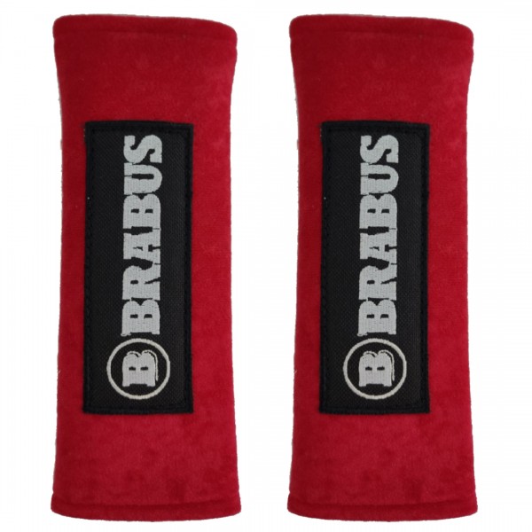 BRABUS ΜΑΞΙΛΑΡΑΚΙΑ ΓΙΑ ΖΩΝΗ ΑΣΦΑΛΕΙΑΣ 21 X 7,5 cm ΣΕ ΚΟΚΚΙΝΟ ΧΡΩΜΑ ΜΕ ΜΑΥΡΟ/ΑΣΠΡΟ LOGO - 2 ΤΕΜ.