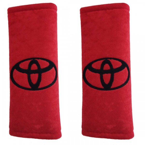 ΤΟΥΟΤΑ ΜΑΞΙΛΑΡΑΚΙΑ ΓΙΑ ΖΩΝΗ ΑΣΦΑΛΕΙΑΣ 21 X 7,5 cm ΣΕ ΚΟΚΚΙΝΟ ΧΡΩΜΑ ΜΕ ΜΑΥΡΟ LOGO - 2 ΤΕΜ.