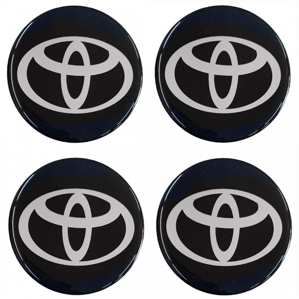 TOYOTA ΑΥΤΟΚΟΛΛΗΤΑ ΣΗΜΑΤΑ ΖΑΝΤΩΝ 5,5 cm ΜΑΥΡA ΜΕ ΕΠΙΚΑΛΥΨΗ ΣΜΑΛΤΟΥ - 4 ΤΕΜ.