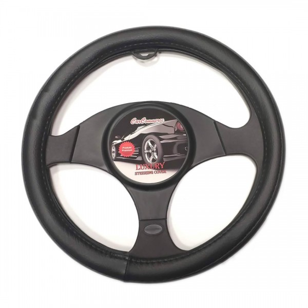 ΚΑΛΥΜΜΑ ΤΙΜΟΝΙΟΥ LUXURY 37-39,5 cm (ΜΑΥΡΟ ΔΕΡΜΑΤΙΝΗ) CAR COMMERCE - 1 ΤΕΜ.