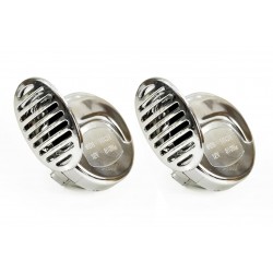 Amio - Κόρνα Αυτοκινήτου Διπλή CHR-01 12V 120dB συνολικά 410/510Hz Στυλ Σαλιγκάρια Χρωμίου για Ισχυρό Διπλό Ήχο και Μέγιστη Ειδοποίηση στο Δρόμο - 2 Τεμ. (01715/AM)