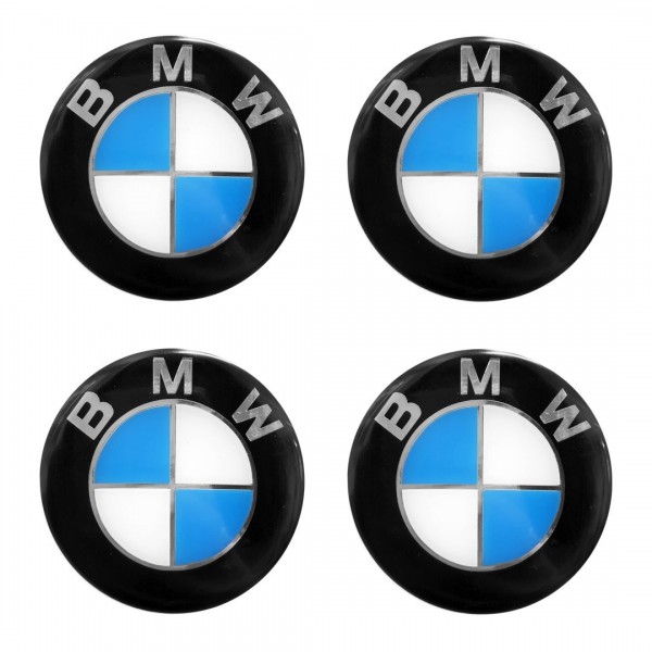 BMW ΑΥΤΟΚΟΛΛΗΤΑ ΣΗΜΑΤΑ ΖΑΝΤΩΝ 6 cm ΜΑΥΡΟ/ΓΑΛΑΖΙΟ/ΧΡΩΜΙΟ ΜΕ ΕΠΙΚΑΛΥΨΗ ΣΜΑΛΤΟΥ - 4 ΤΕΜ.