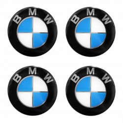 BMW ΑΥΤΟΚΟΛΛΗΤΑ ΣΗΜΑΤΑ ΖΑΝΤΩΝ 5,5 cm ΜΑΥΡΟ/ΓΑΛΑΖΙΟ/ΧΡΩΜΙΟ ΜΕ ΕΠΙΚΑΛΥΨΗ ΣΜΑΛΤΟΥ - 4 ΤΕΜ.