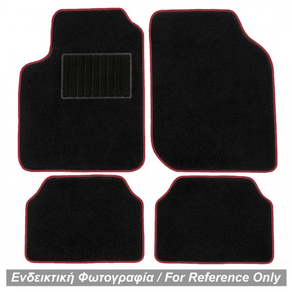 ΠΑΤΑΚΙΑ ΜΟΚΕΤΑ ΓΙΑ SEAT LEON 2006-2012 (ΜΑΥΡΟ ΜΕ ΚΟΚΚΙΝΟ ΡΕΛΙ) - 4 ΤΕΜ.