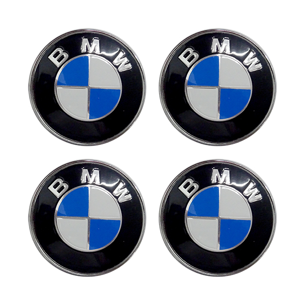 BMW ΚΟΥΜΠΩΤΕΣ ΚΑΜΠΥΛΩΤΕΣ ΤΑΠΕΣ ΚΕΝΤΡΟΥ ΖΑΝΤΑΣ ΜΑΥΡΟ/ΜΠΛΕ/ΧΡΩΜΙΟ (ΕΣΩΤΕΡ. 64 mm ΚΑΙ ΕΞΩΤΕΡ. 69 mm) - 4 ΤΕΜ.