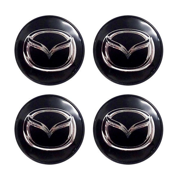 MAZDA ΤΑΠΕΣ ΚΕΝΤΡΟΥ ΖΑΝΤΑΣ ΜΑΥΡΟ/ΧΡΩΜΙΟ ΚΟΥΜΠΩΤΕΣ (ΕΣΩΤΕΡ. 56mm ΚΑΙ ΕΞΩΤΕΡ. 58mm) 4ΤΕΜ.