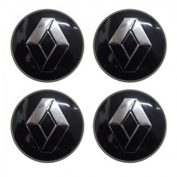 RENAULT ΤΑΠΕΣ ΚΕΝΤΡΟΥ ΖΑΝΤΑΣ ΜΑΥΡΟ/ΧΡΩΜΙΟ ΚΟΥΜΠΩΤΕΣ (ΕΣΩΤΕΡ. 66mm ΚΑΙ ΕΞΩΤΕΡ. 69mm) 4ΤΕΜ.