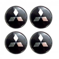 MITSUBISHI ΤΑΠΕΣ ΚΕΝΤΡΟΥ ΖΑΝΤΑΣ ΜΑΥΡΟ/ΧΡΩΜΙΟ ΚΟΥΜΠΩΤΕΣ (ΕΣΩΤΕΡ. 56mm ΚΑΙ ΕΞΩΤΕΡ. 58mm) 4ΤΕΜ.