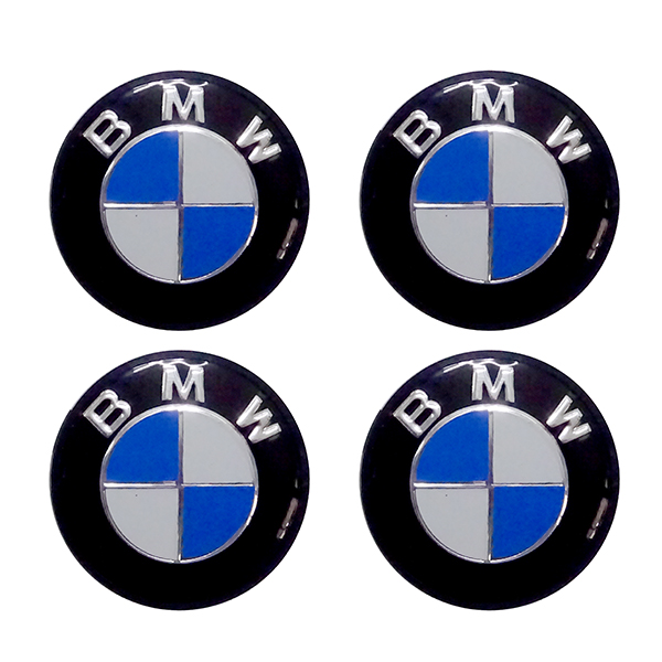 BMW ΚΟΥΜΠΩΤΕΣ ΤΑΠΕΣ ΚΕΝΤΡΟΥ ΖΑΝΤΑΣ ΜΑΥΡΟ/ΜΠΛΕ/ΧΡΩΜΙΟ (ΕΣΩΤΕΡ. 56 mm ΚΑΙ ΕΞΩΤΕΡ. 58 mm) - 4 ΤΕΜ.