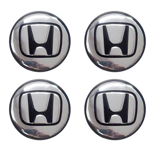 HONDA ΤΑΠΕΣ ΚΕΝΤΡΟΥ ΖΑΝΤΑΣ ΧΡΩΜΙΟ/ΜΑΥΡΟ ΚΟΥΜΠΩΤΕΣ (ΕΣΩΤΕΡ. 56mm ΚΑΙ ΕΞΩΤΕΡ. 58mm) 4ΤΕΜ.