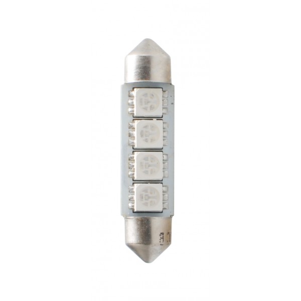 ΛΑΜΠΑΚΙΑ ΠΛΑΦΟΝΙΕΡΑΣ C5W/C10W 12V 0,96W SV8,5 41mm CAN-BUS LED 4xSMD5050 PREMIUM ΜΠΛΕ 1ΤΕΜ.