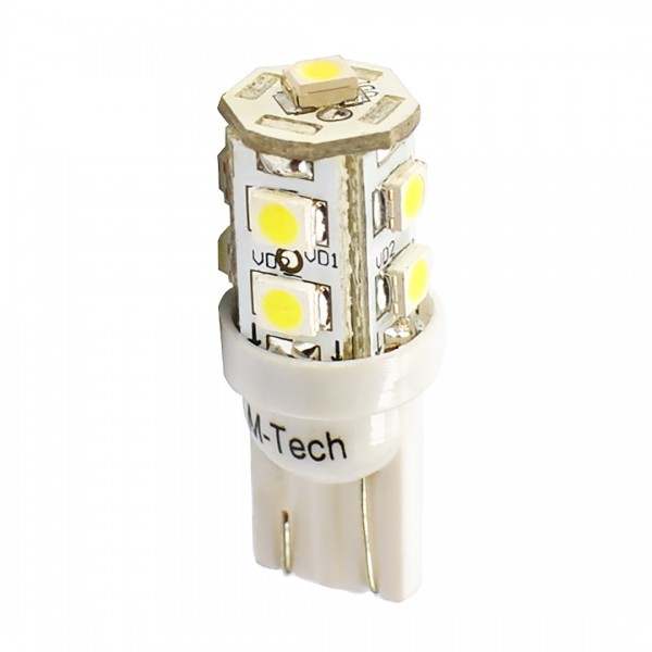 T10 W5W 12V W2,1x9,5d LED 9xSMD3528 ΜΠΛΕ (ΚΑΡΦΩΤΟ ΑΚΑΛΥΚΟ) BLISTER 2ΤΕΜ. M-TECH